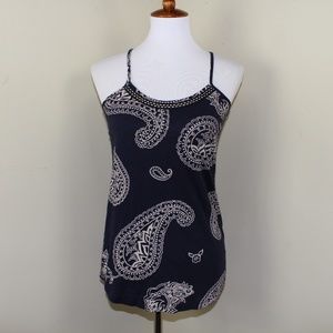 Lucky Brand Paisley Print Tank Top Size Small